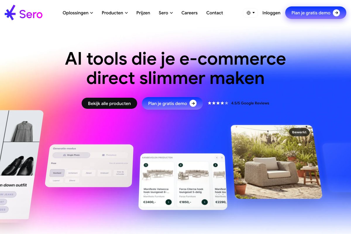 De homepage van sero.tech